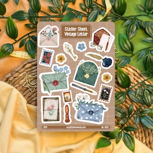 Vintage Letter | Sticker Sheet | Aufkleber für Bullet Journal, Planner, Scrapbook, Hobonichi, Filofax, Dekorative Sticker