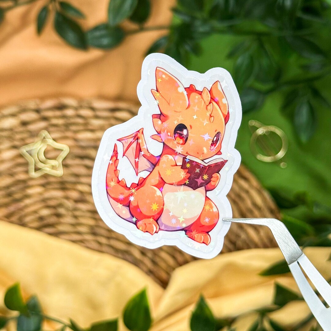 Sticker Dragon Orange | Cute Sticker to Decorate Your Laptop, Ereader ...