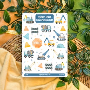 Bouwplaats | Stickervel | Stickers voor Bullet Journal, Planner, Scrapbook, Hobonichi, Filofax, Decoratieve Stickers