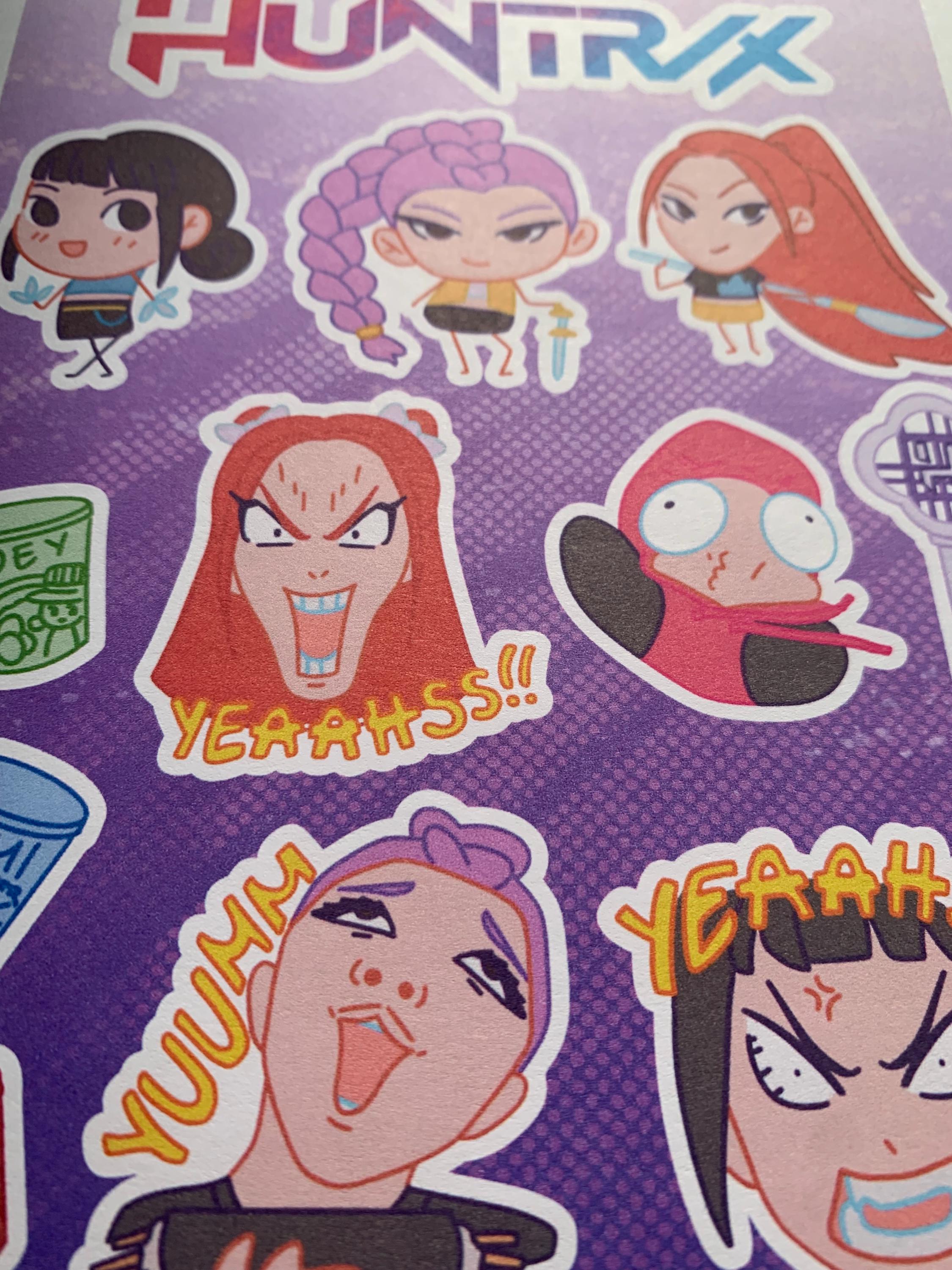 Huntrix Sticker Sheet | Funny Mini Sheet Kpop Demon Hunters, Huntr/x - Etsy