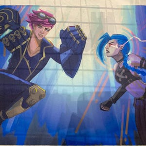 Arcane- JINX vs VI battle gaming mousepad