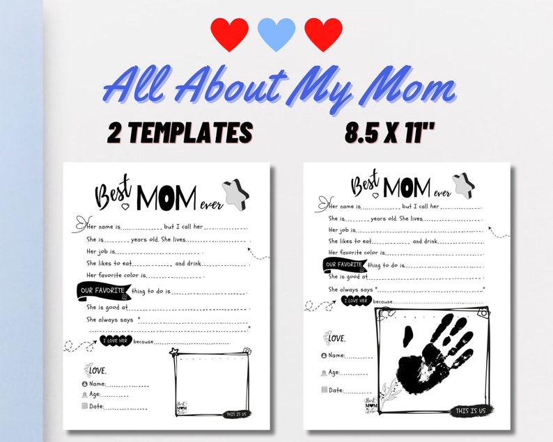 Best MOM BIRTHDAY Gift Idea GIY Questionnaire Personalised Fill In Blanks Interview Q&A Keepsake for Mom All About My Mom-Mother's Day Gift image 3