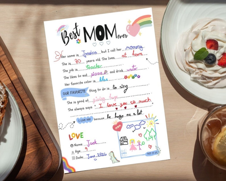 Best MOM BIRTHDAY Gift Idea GIY Questionnaire Personalised Fill In Blanks Interview Q&A Keepsake for Mom All About My Mom-Mother's Day Gift image 9