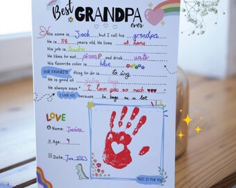 Best GRANDPA BIRTHDAY Gift Idea GIY Questionnaire Fill In Blanks Interview Q&A Keepsake for Grandpa All About My Grandpa, Father's Day Gifts