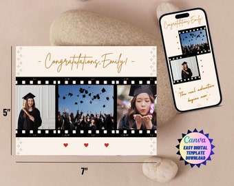Graduation, Congratulations Card Printable&Editable FREE Class of 2023 tag Digital Instant Download Hig School/College Grad Personalizedcard