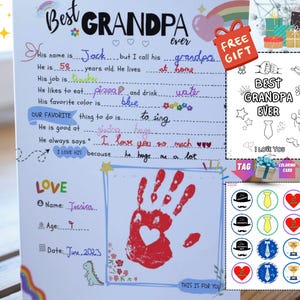 Miglior regalo per la festa del papà/regalo di compleanno per il nonno: questionario, spazi vuoti da riempire, domande e risposte, ricordo per il nonno, tutto sul nonno-papà