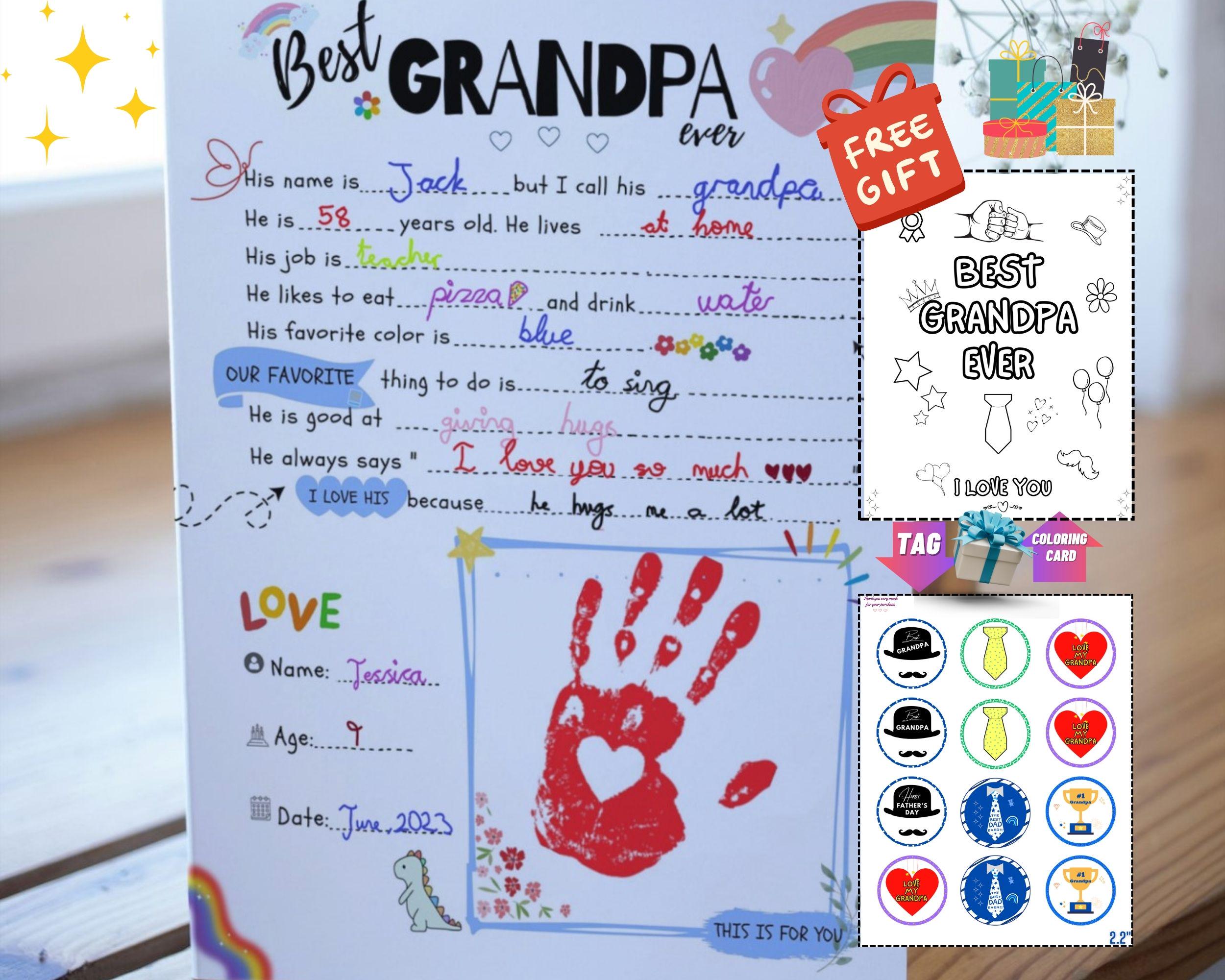 Grandpa Questionnaire Fill-In Keepsake: Birthday/Father's Day Gift (PDF)