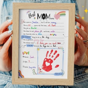 Best MOM BIRTHDAY Gift Idea GIY Questionnaire Personalised Fill In Blanks Interview Q&A Keepsake for Mom All About My Mom-Mother's Day Gift image 4