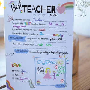 Melhor ideia de presente para o Dia dos Professores, Pais e Mães, Semana de Agradecimento, Tudo sobre professores, Fim de semestre, Preencha o espaço em branco, Entrevista, Perguntas e Respostas, Lembrança, Tudo