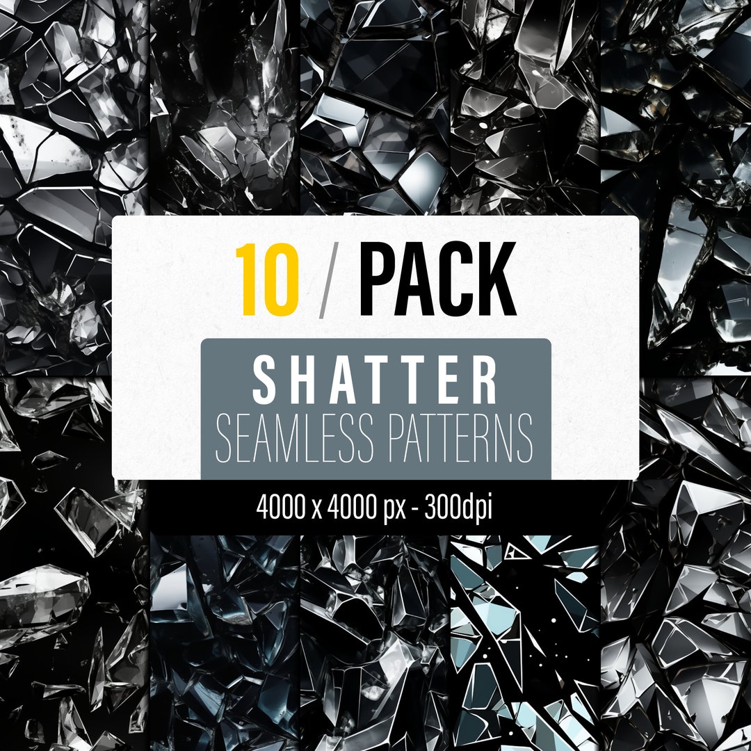 Glass Shatter Patterns Intriguing Black and White Aesthetics Etsy