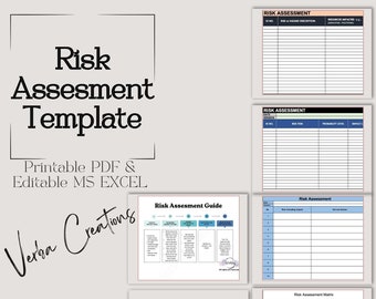 ETSY Risk Assessment Template Fillable | Risk Management | Fillable Risk Assessment | Spreadsheet | Excel Templates | Risk Register