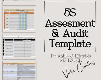 5S Assessment & Audit Excel Template: Lean Manufacturing (Editable)