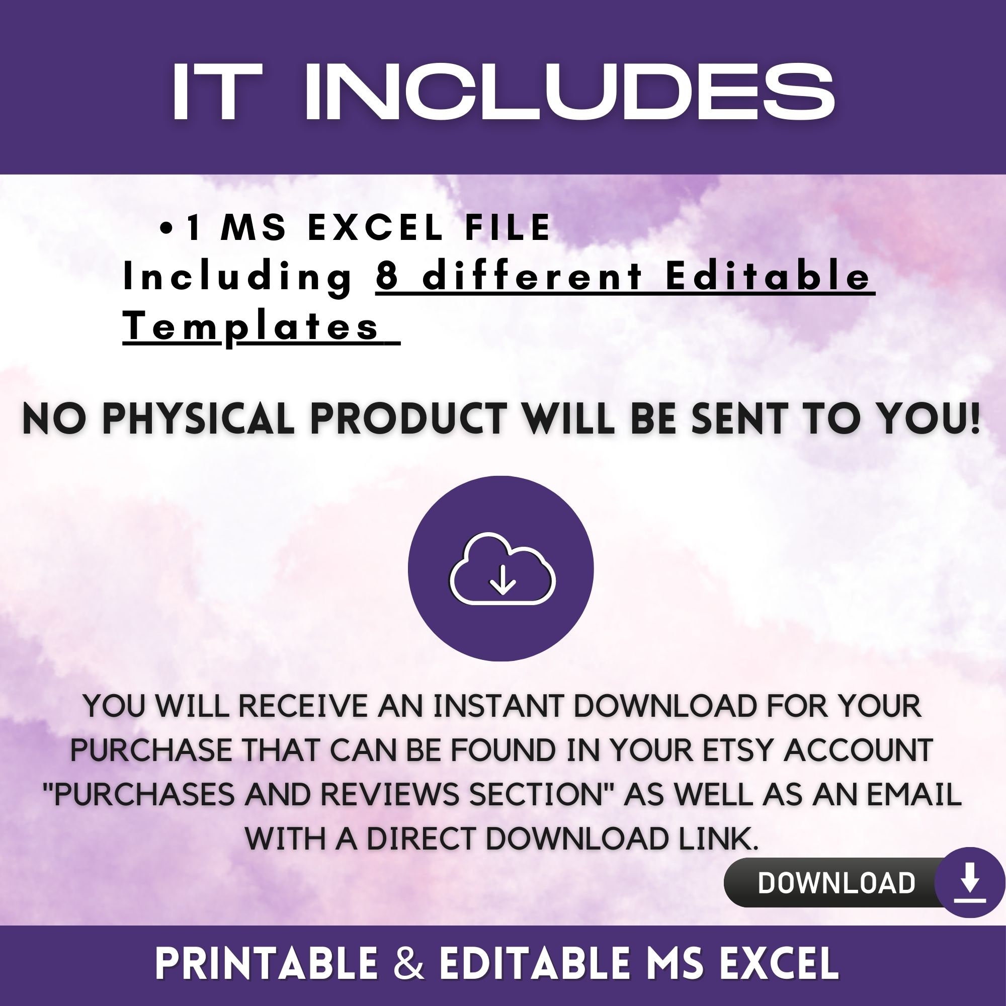 Etsy SIPOC Diagram Excel Templates, Editable in MS Excel, Printable