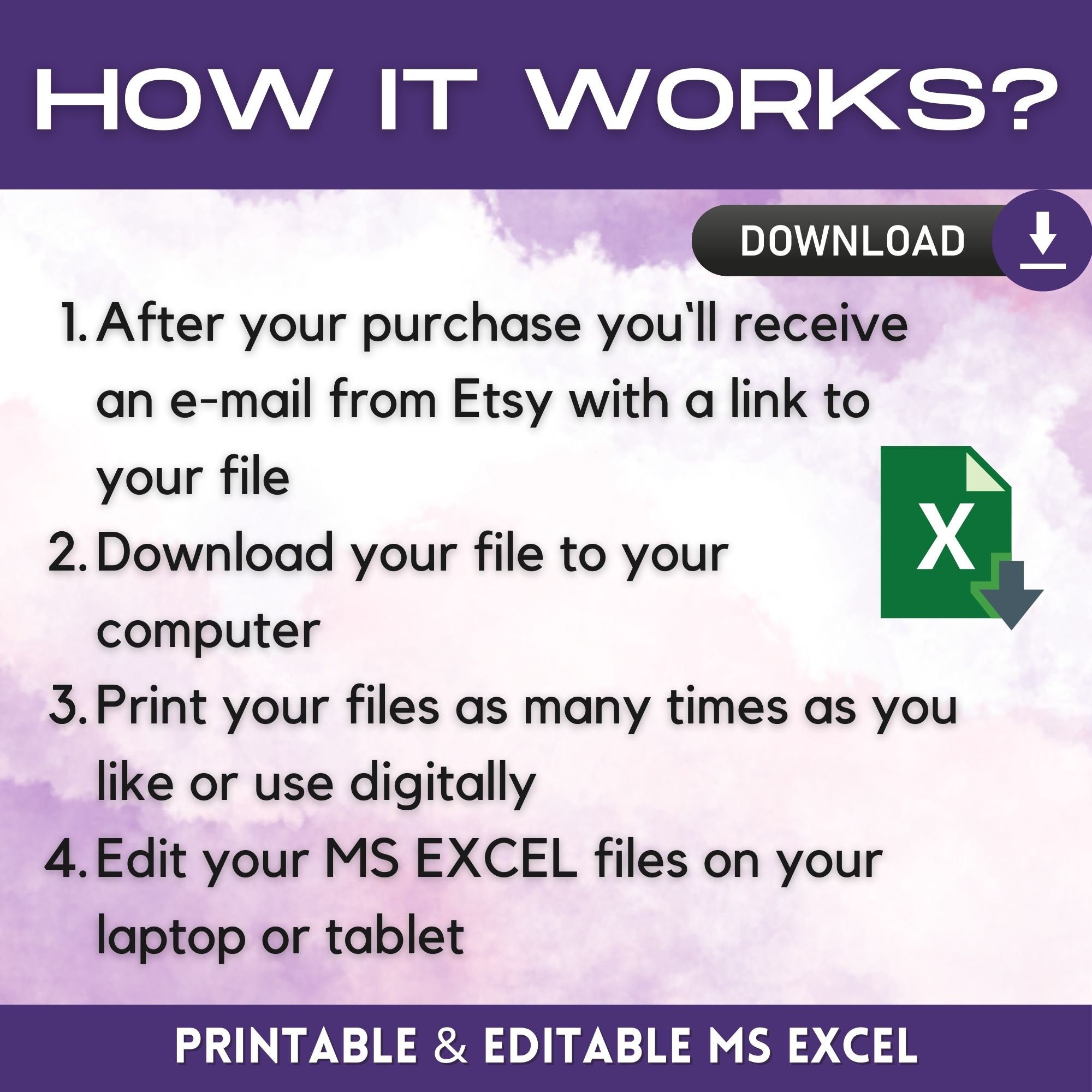 Etsy SIPOC Diagram Excel Templates, Editable in MS Excel, Printable