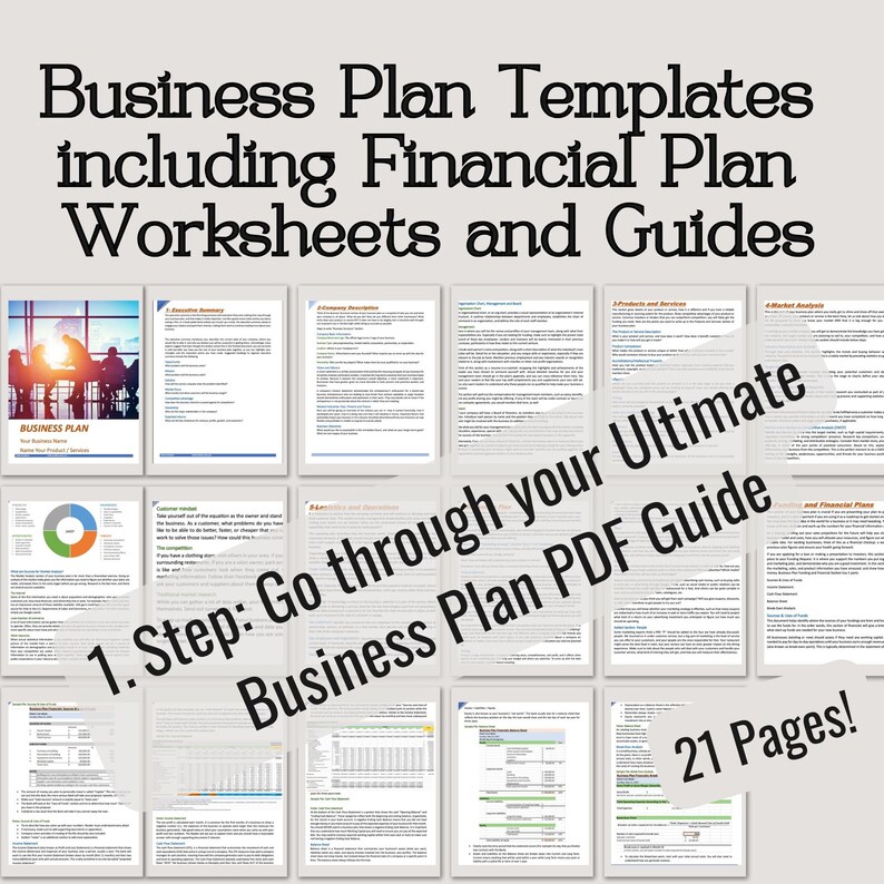 Etsy Business Plan Template Bundle Financial Plan Excel Worksheets