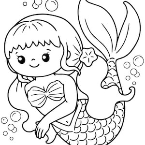 Mermaid coloring pages, Mermaid illustration coloring pages, Mermaid coloring book, Easy coloring pages, Mermaid printable coloring pages