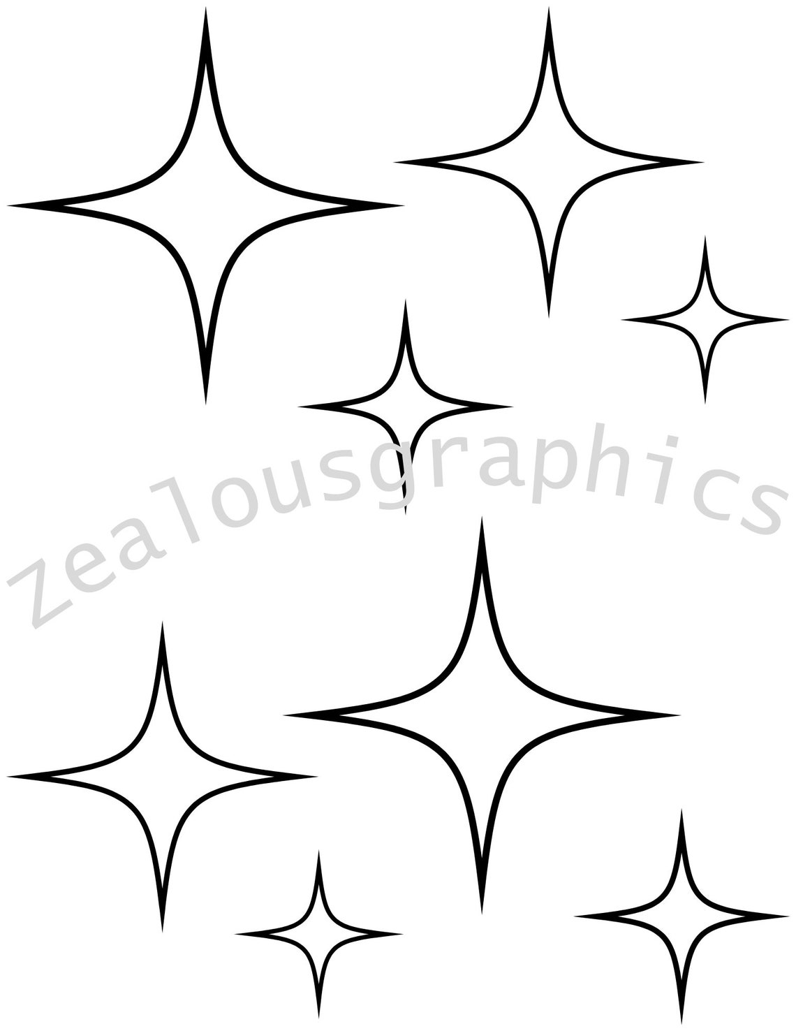 Stars Coloring Pages, Digital Download Coloring Sheet, Stars Coloring