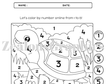 Color by number coloring pages, Color by number printable, Color by number easy, Color by number kids, Adult coloring pages