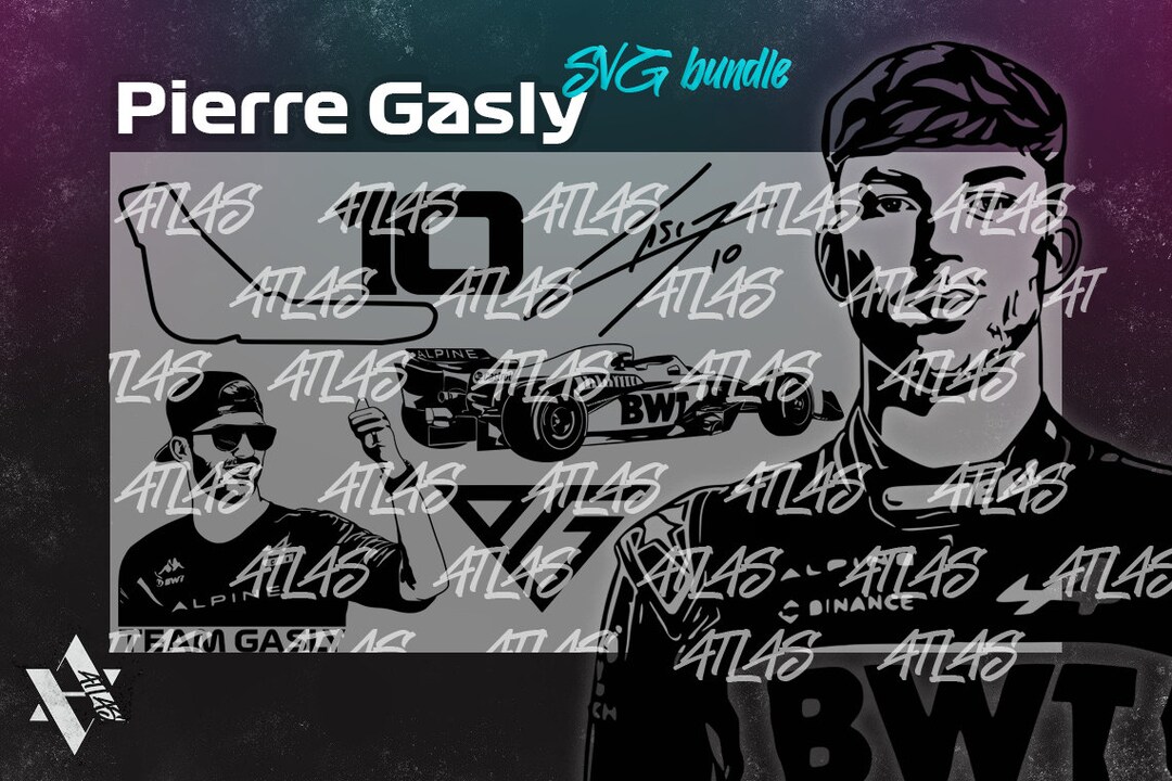 Pierre Gasly Svgaipdfpngdxf Digital Collection Etsy