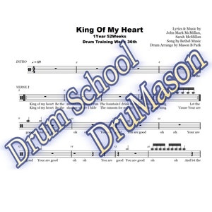 king Of My Heart-Bethel Music | Drum Score | Music Sheet for Band