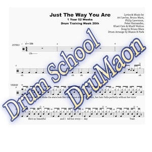 Just The Way You Are-Bruno Mars | Drum Music Sheet | Drum Score for Band
