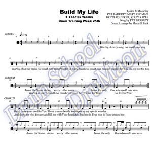 Peut inclure: Une partition de musique pour la chanson "Build My Life" de Pat Barrett. La partition comprend les paroles et les arrangements de batterie pour la chanson. La chanson parle de louer Dieu et de vivre pour Lui.