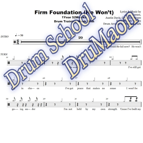 Firm Foundation-Cody Carnes Drum Chart Music Score