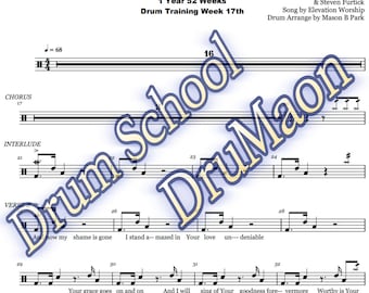 Worthy-Elevation Worship | Drum Score for praise band | drum music sheet