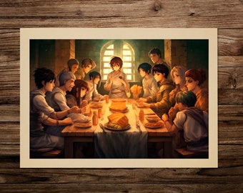 Anime The Last Supper Crossover Version Poster Prints on Canvas Wall Art  for Living Room Decor Boy Gift (Unframed, Twelve Dinner) : Amazon.co.uk:  Home & Kitchen