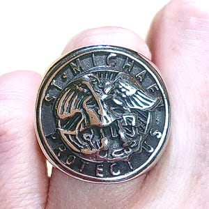 Saint Michael Ring, St Michael Archangel Ring, Protection Ring, Catholic Ring, Stainless Steel, Archangel Ring for Men, Birthday Gift