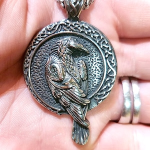 Viking Raven Necklace, Odin Raven Pendant Necklace, Stainless Steel Necklace Pendant, Viking Crow Raven Pendant Necklace Celtic Raven