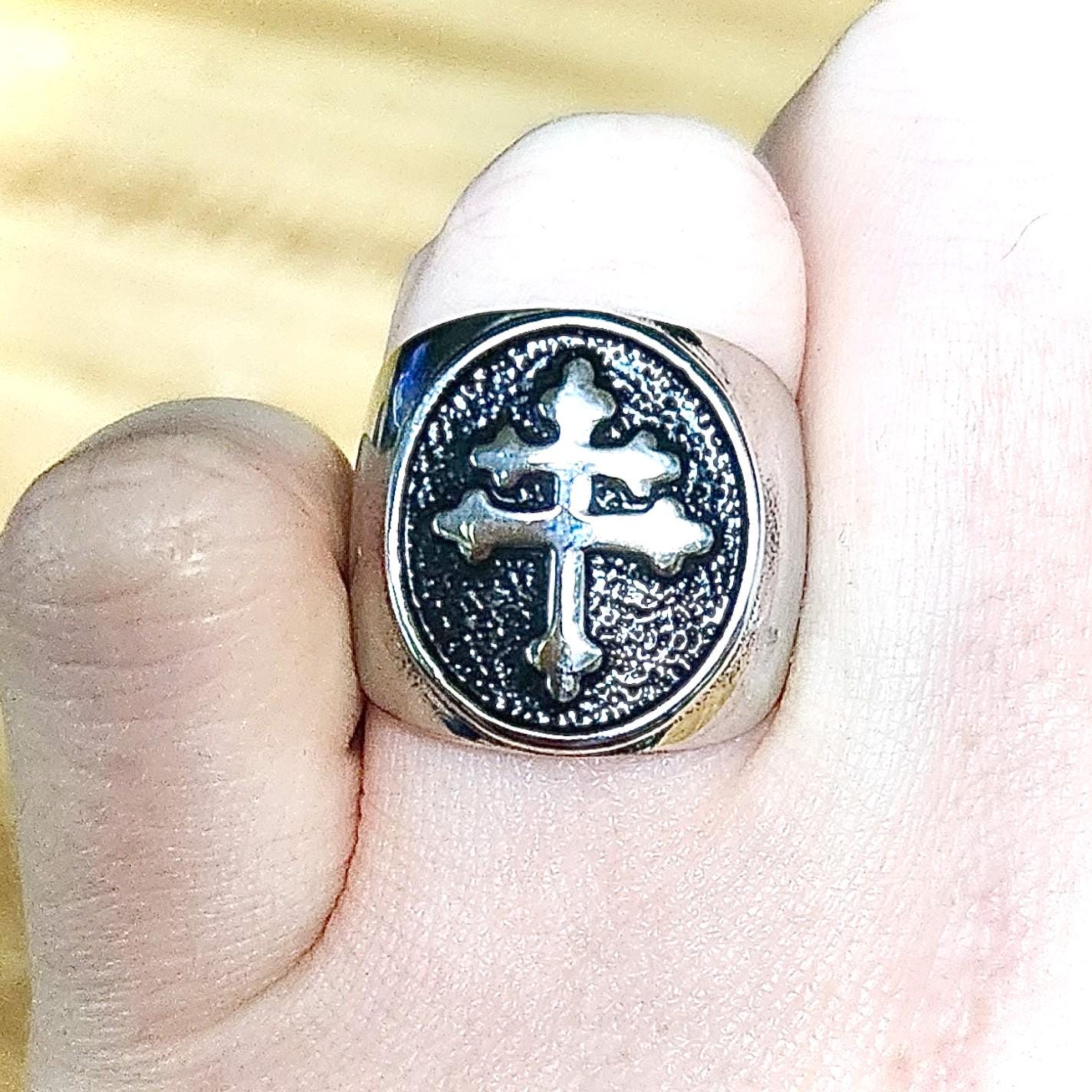 【VINTAGE HOLLYWOOD】(silver925) Double Cross Ring 指輪 Double Cross Ring - Etsy