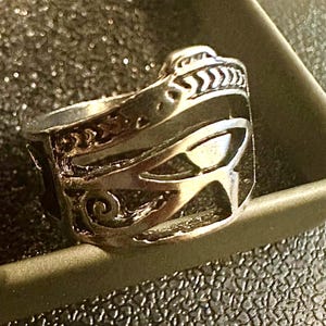 Eye of Horus Ring, Scarab Egyptian Ring, Egyptian Ankh Ring, Stainless Steel Ring, Ancient Egyptian Ring