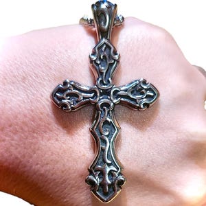 Gothic Cross Necklace, Stainless Steel Cross Pendant Necklace, , Chain Necklace, Unisex Cross Necklace Pendant, Gothic Jewelry