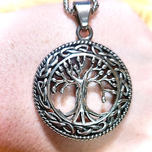 Tree of Life Pendant Necklace, Celtic Knot Necklace, Infinity Knot Necklace, Stainless Steel Necklace, Birthday Gift, Cool Necklace Pendant