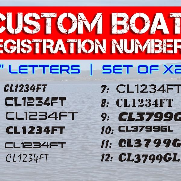 Custom Boat Registration Numbers | One Set of Two | Boat Numbers Stickers | Jet Ski lettering | Boat Numbers  | Boat letters | 1 pair