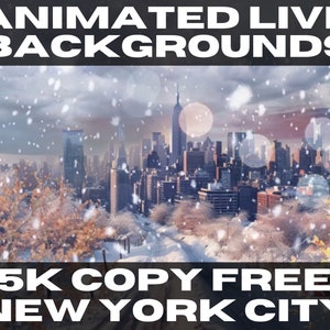 5k animato dal vivo NewYork città neve FaceTime zoom gioco schermo verde ai arte metà viaggio chat gpt intelligenza artificiale