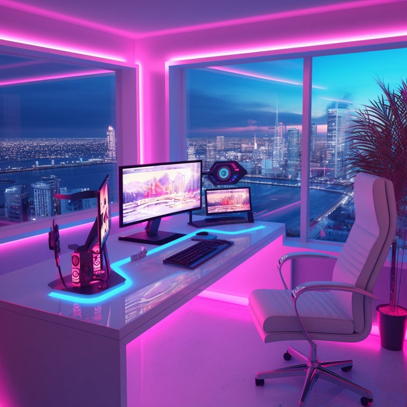 Zoom Ultra Modern Office Background Green Screen Digital Image in 4k Etsy