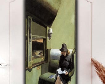Edward Hopper Compartment C Car (1938) Canvas Print Wall Art,American Artist,Edward Hopper Poster,Edward Hopper Painting,Print ,Wall Design