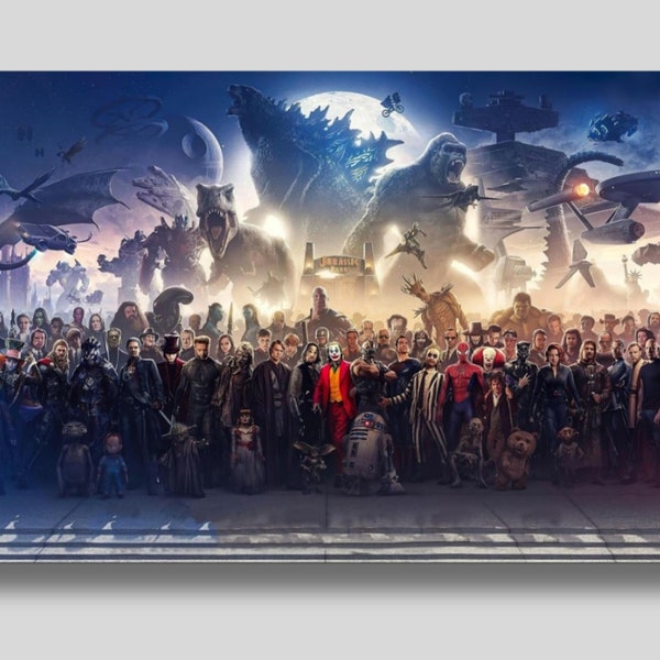 150 Film Blockbuster Charaktere Panorama Leinwand Wandkunst Wandkunst Neue Superhelden, Film-Panorama auf Leinwand, Blickfang Panorama Film Fan Geschenk