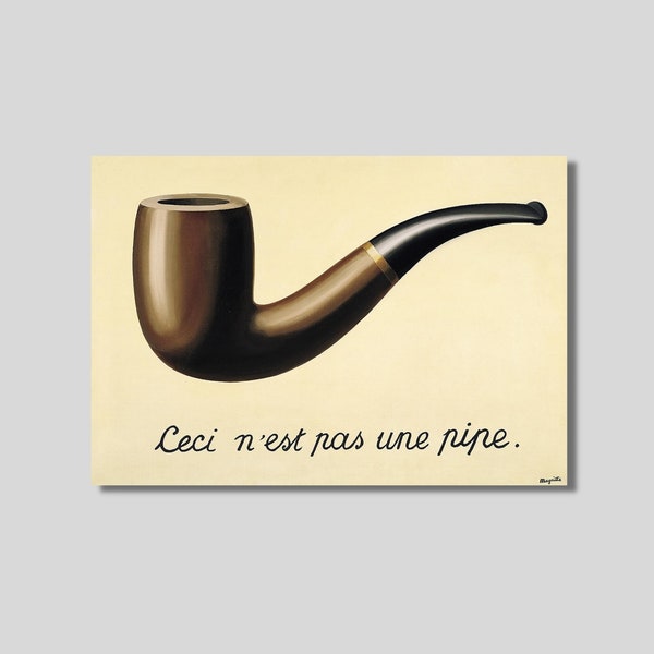 Rene Magritte The Treachery of Images Canvas Wall Art, Rene Magritte Poster Print, Rene Magritte This is not a Pipe, Christmas Gift