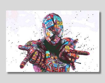 Spider-Man Graffiti Ready To Hang Canvas,Spider-Man Poster,Spider-man Canvas Print Art,Spider-Man Wall Decor,Spiderman Gift,Decorative Print