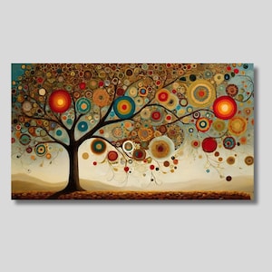 Tree of life Gustav Klimt Canvas Wall Art, Yggdrasil Wall Art, Tree of life Poster Print, Extra Large Wall Art, Celtic Tree Canvas Print