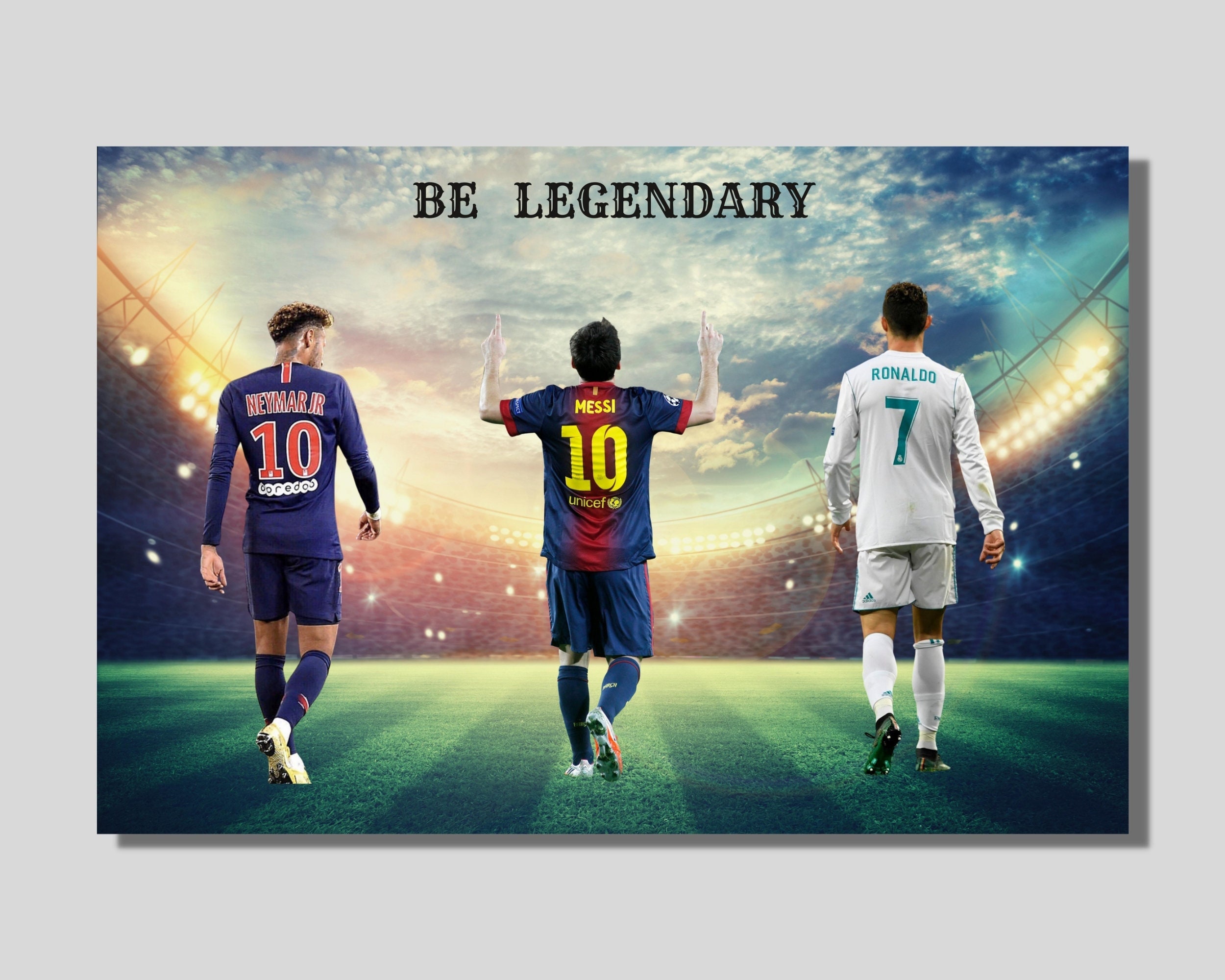 Football Players Famous Star Messi Nymar Pixel Painting Building