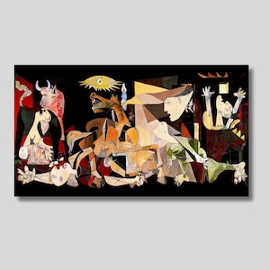 パブロ・ピカソ作「ゲルニカ」キャンバス壁アート、ゲルニカのカラー