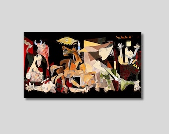 パブロ・ピカソ作「ゲルニカ」キャンバス壁アート、ゲルニカのカラー