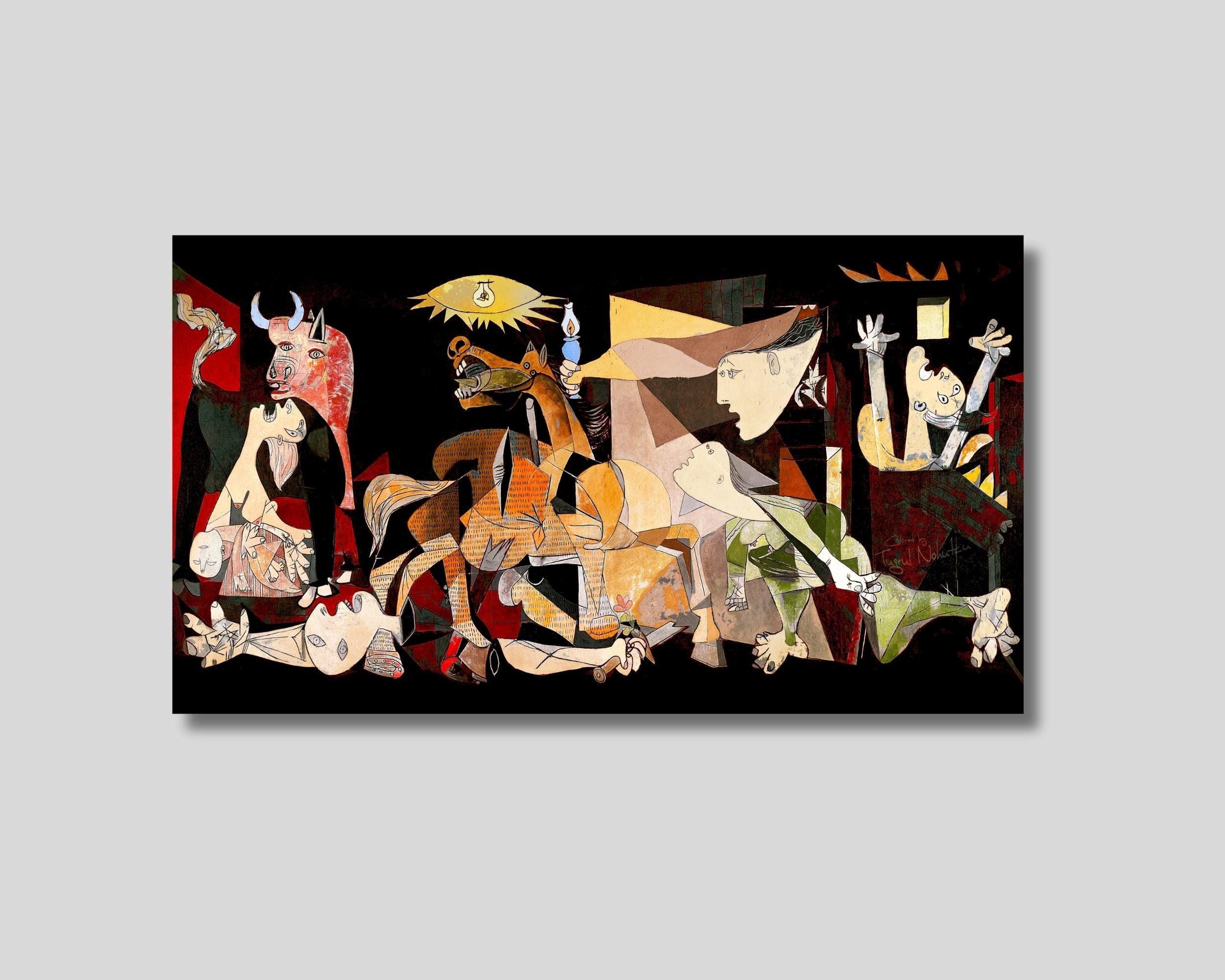 パブロ・ピカソ作「ゲルニカ」キャンバス壁アート、ゲルニカのカラー