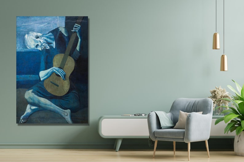Pablo Picasso the Old Guitarist Canvas Wall Art, the Old Guitarist ...