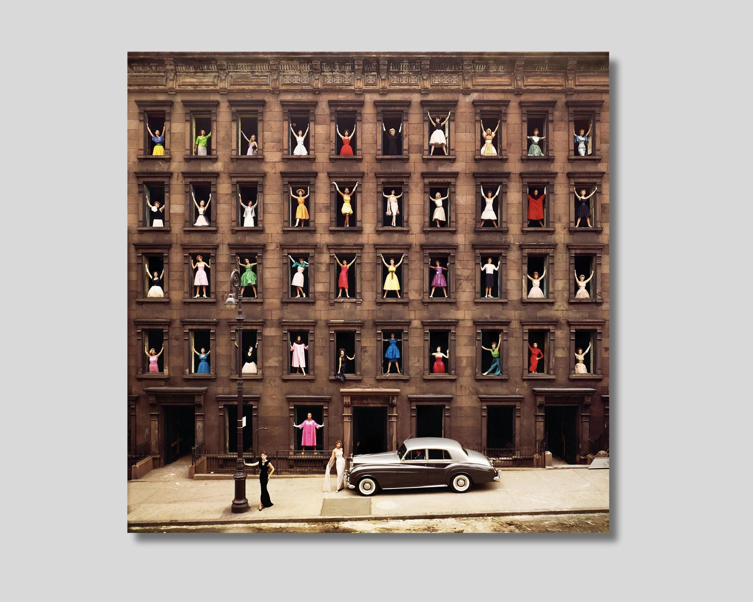 Ormond Gigli Girls in the Windows Canvas Wall Art,Ormond Gigli Canvas Poster Print,New York City, Models in Windows 1960,Photography Prints