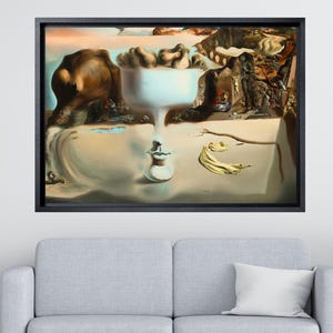 Salvador Dali Apparition Of A Face And Fruit Dish On A Beach Poster, Salvador Dali Print, Surrealism, Salvador Dali Framed Canvas Wall Art